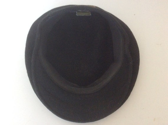 Vintage Dockers Black Wool Blend Beret Hat Brown … - image 5