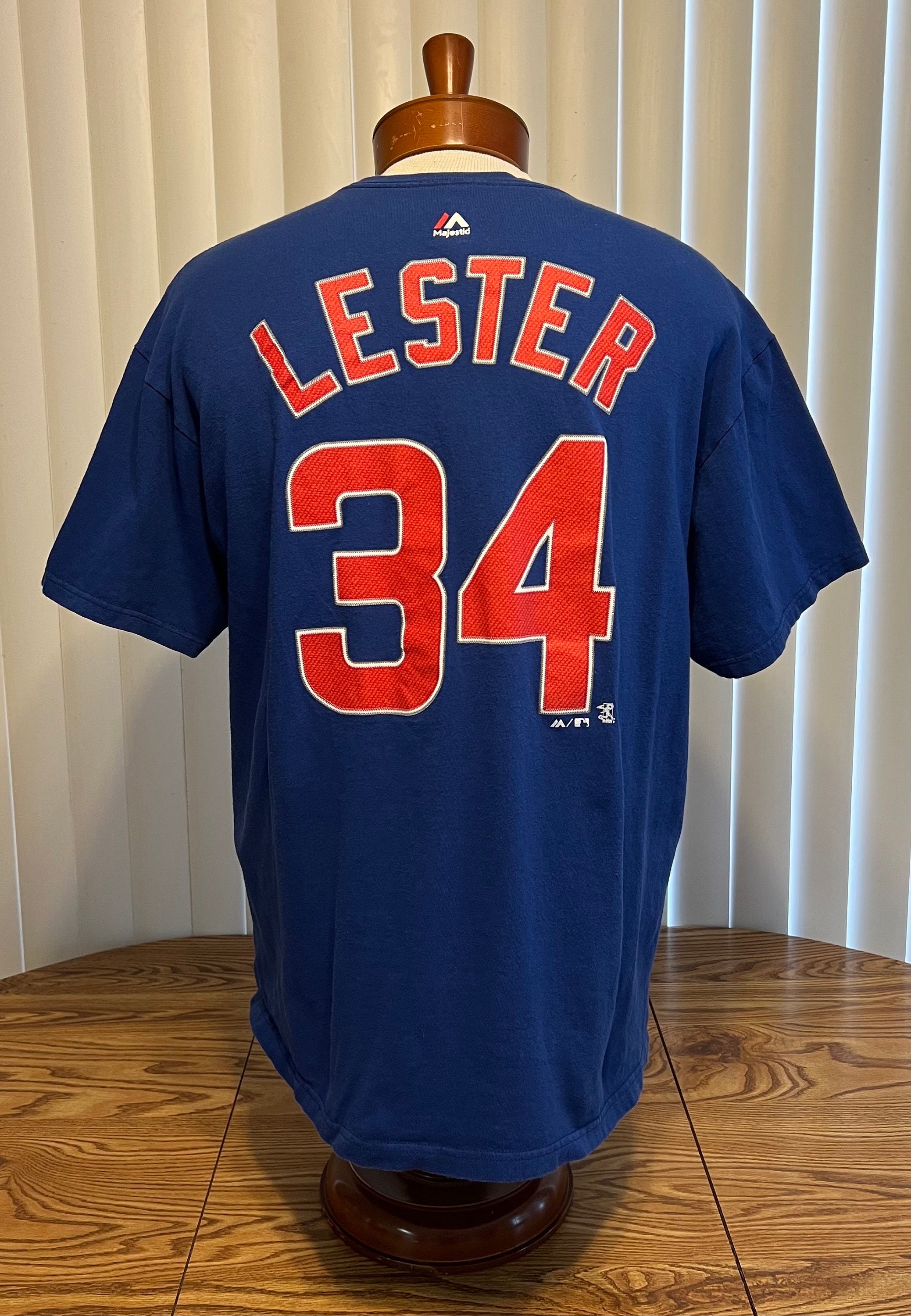 John Lester Chicago Cubs Jersey T Shirt Majestic Blue Short 