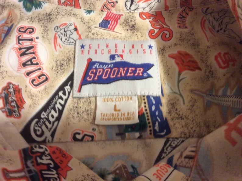 Reyn Spooner Vintage San Francisco Giants Pennant Winner Hawaiian Shirt Mens Size Large