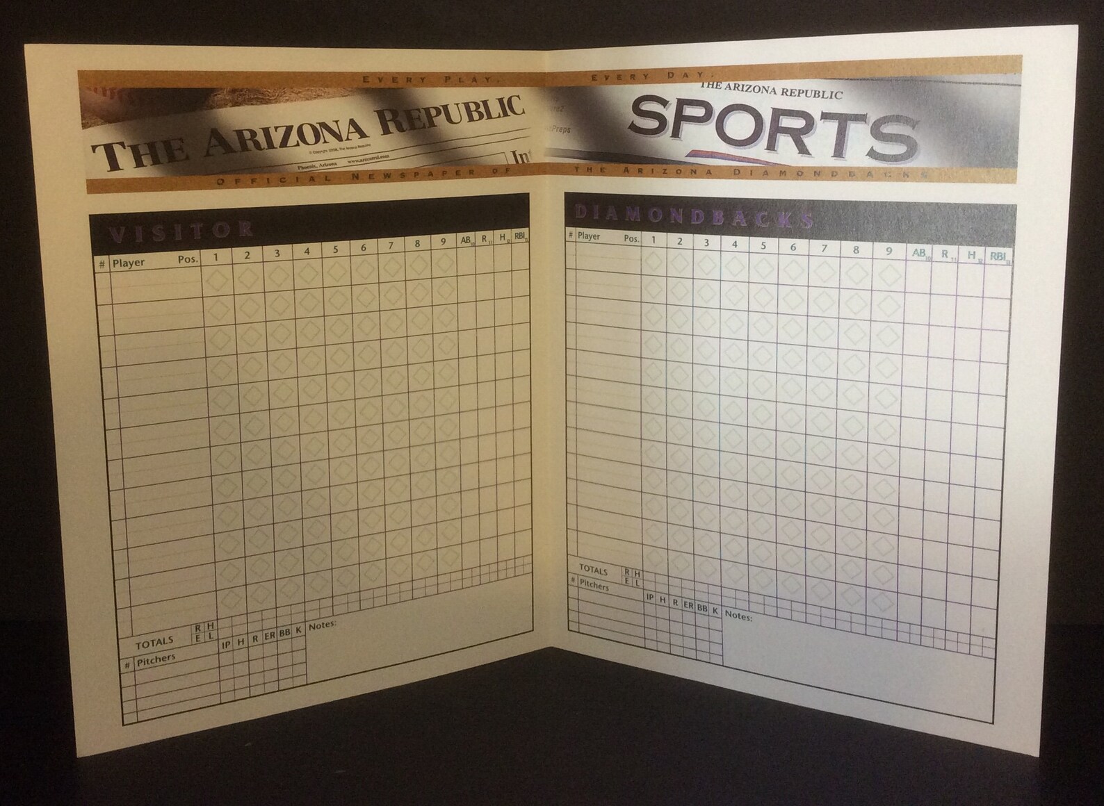Arizona Diamondbacks Vintage Scorecard Sincpscored The Arizona Etsy