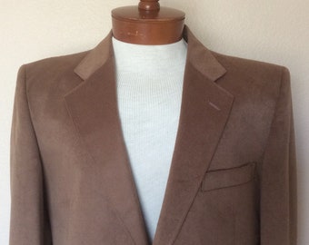 JC Penney Vintage Action Master Blazer Brown Rockabilly Cashmere Blend Blazer 44R