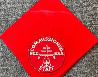Vintage BSA Reserve Commissioner Corps RCC Staff Red Neckerchief Boy Scout Patch