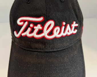 Casquette Titleist Ajustable - Noir/Rouge - Style Baseball Cap - Golf/Outdoor - Occasion