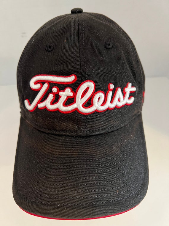 Titleist Golf Hat Black Red Strap Back “FJ” “Pro V