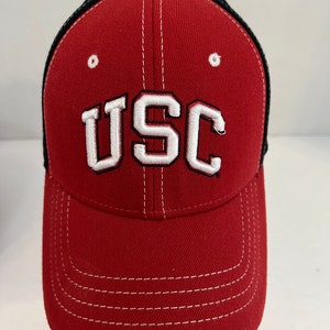 University South Carolina Gamecocks Hat Red Black White “USC” Logo Stretch Fit S