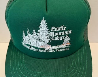 VTG Castle Mountain Lodge Hat Estes Park Colorado Trucker Snapback Young An