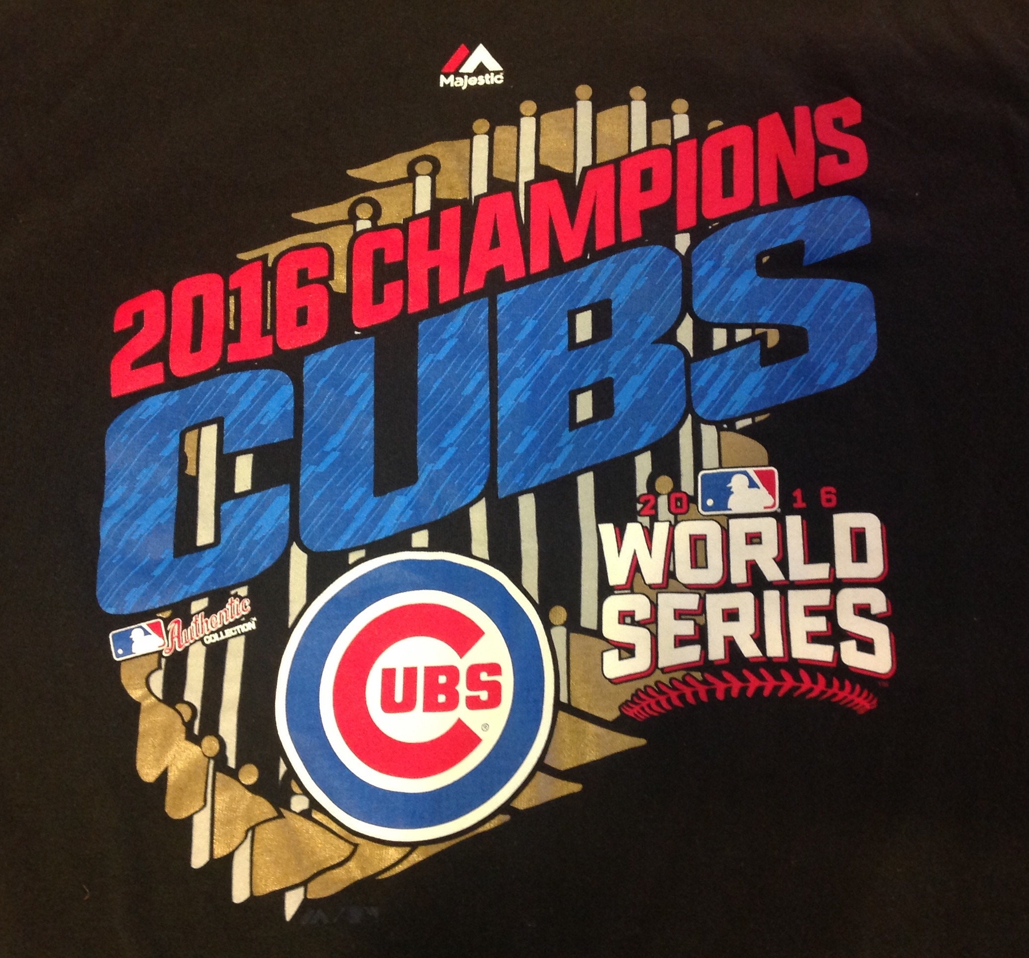 Chicago Cubs 2016 World Series Champions T Shirt Black 