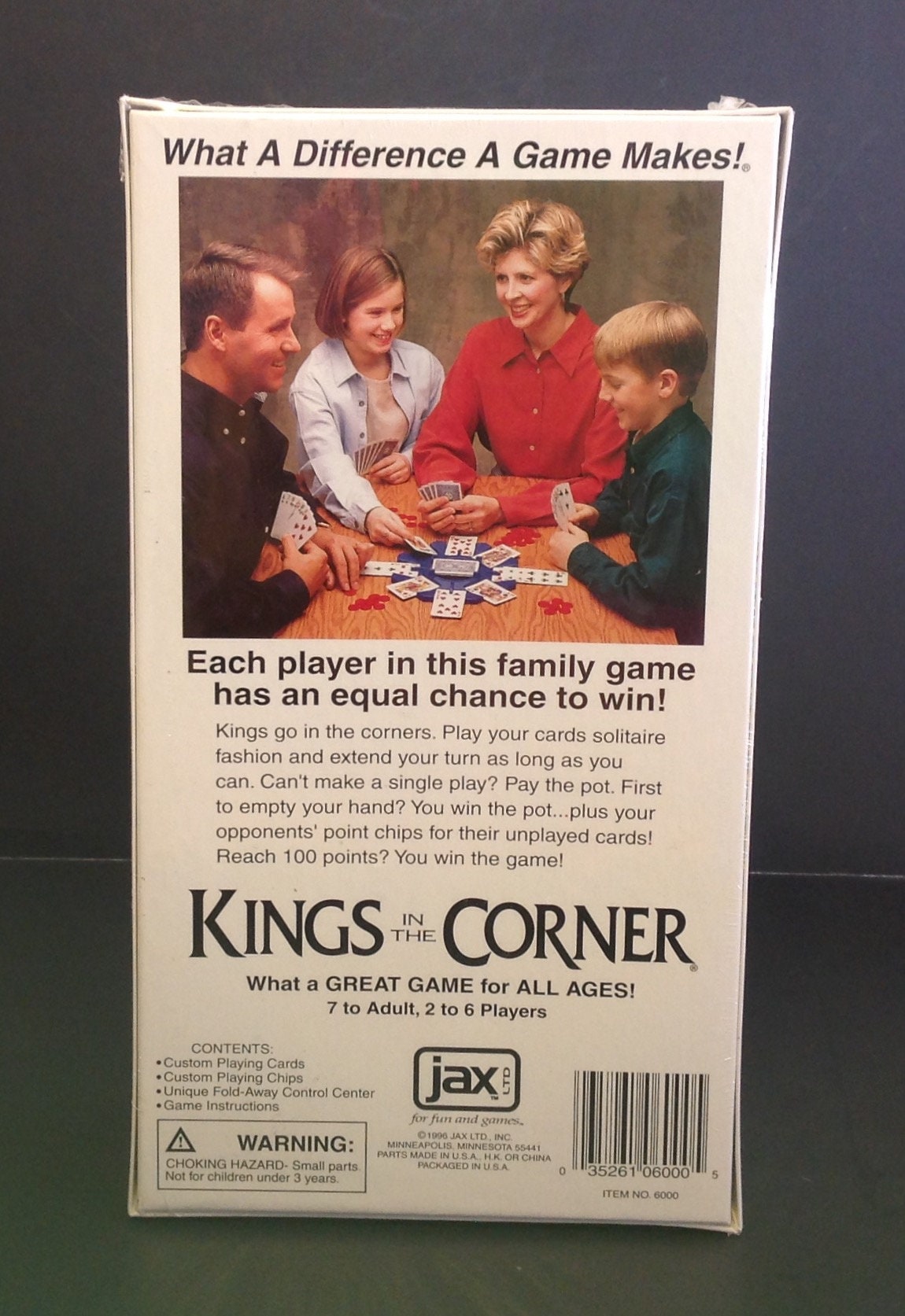 Kings In The Corner Family Card Game Ages 7-Adult Jax Ltd. 6000