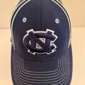 North Carolina Tar Heels Hat Stretch Fit Small Blue Contrast Stitch “NC” Logo
