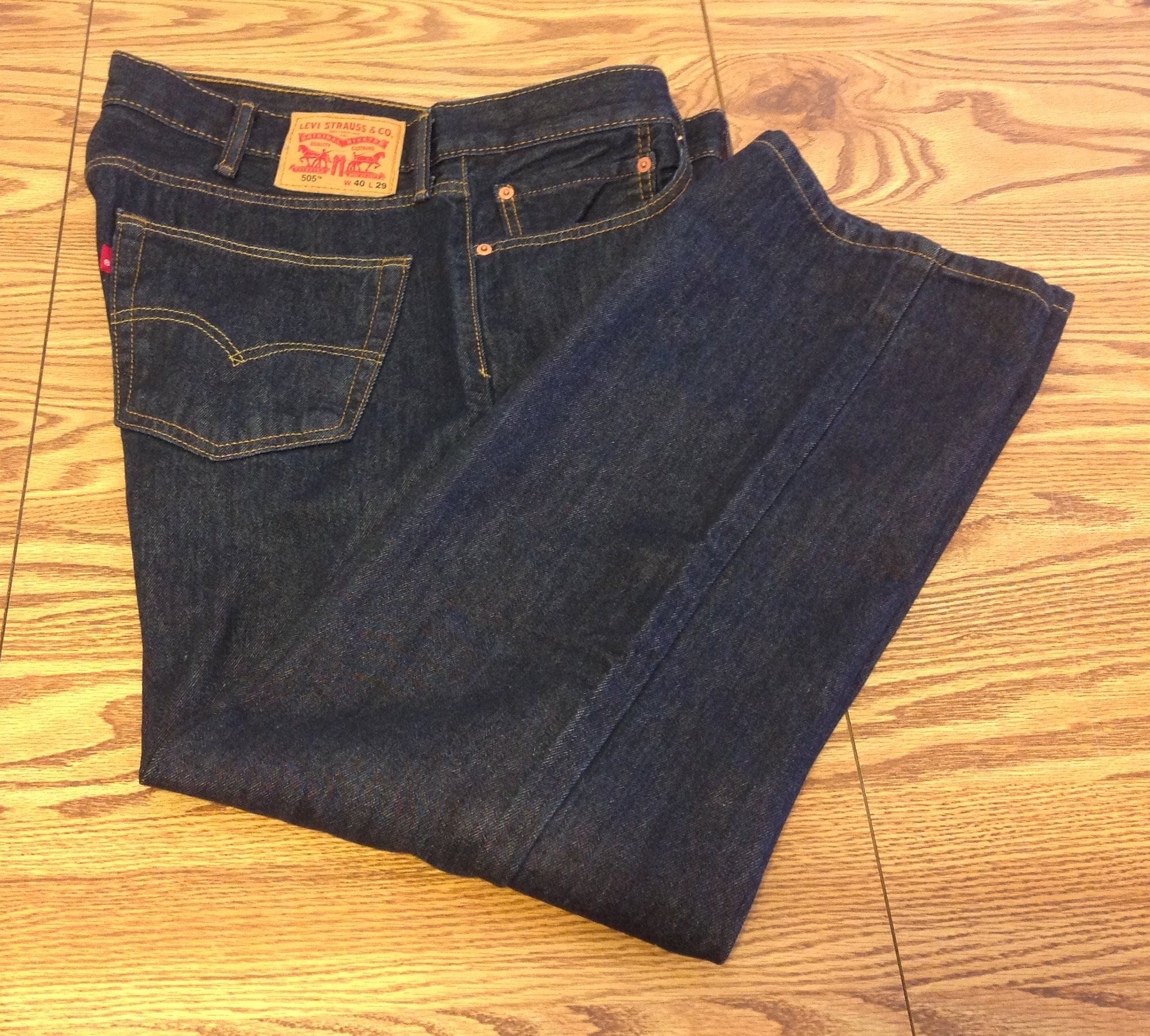 Levi's 505 Regular Fit Denim Jeans Dark Wash CA90342 WPL423 Levi's 505 Regular Fit Denim Jeans Dark Wash CA90342 WPL423