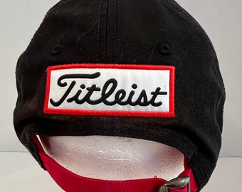 Titleist Golf Hat Black Red Strap Back “FJ” “pro V1” “titleist