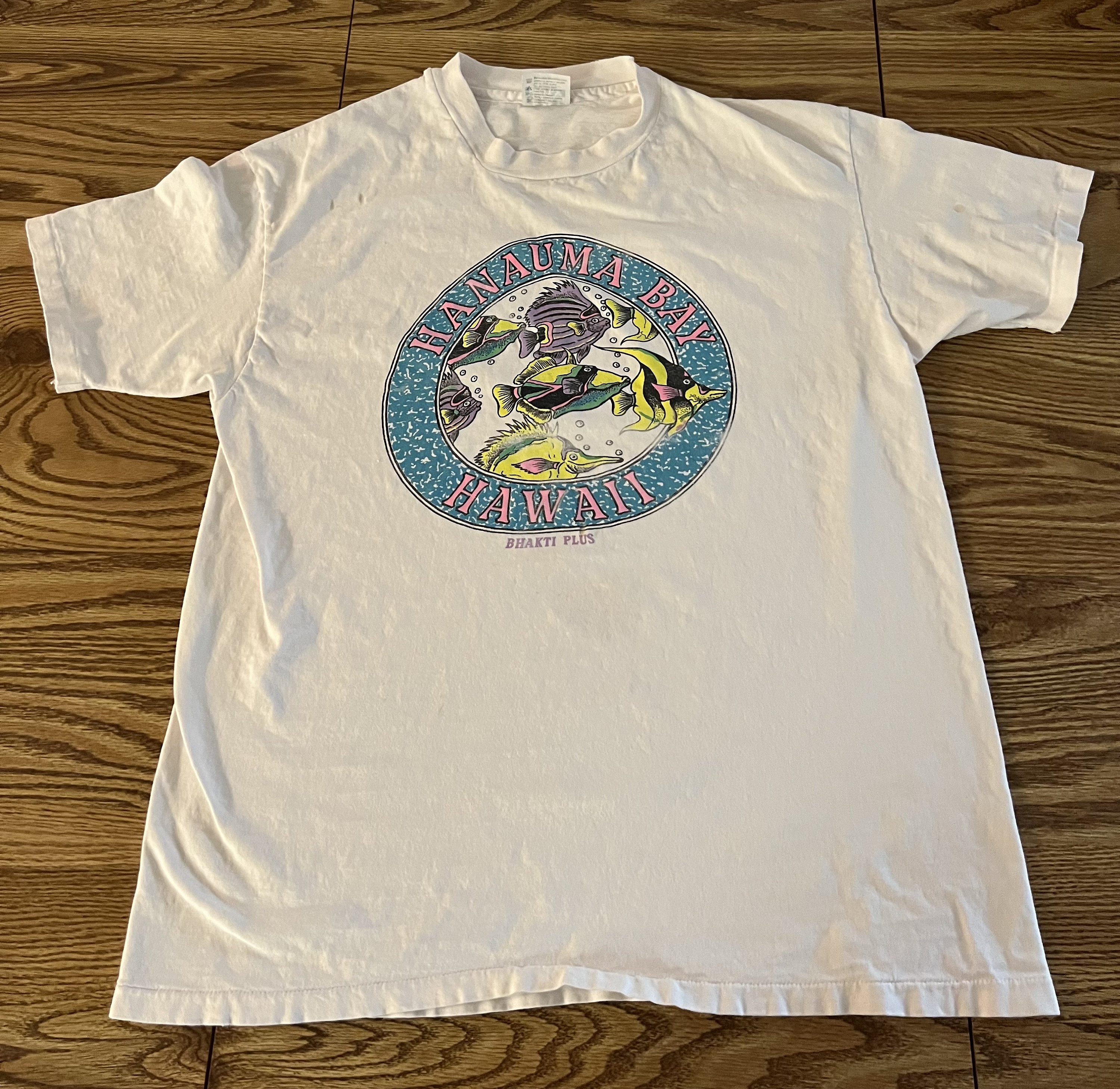 Hanauma Bay Hawaii VTG camiseta blanca Bhakti Neon Fish Single Stitch Beach  Yoga - Etsy México, image size:3000x2917
