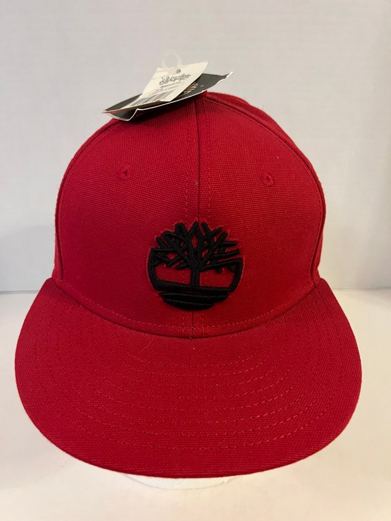 Timberland NWT Hat SnapBack Red Black Tree Logo - image 1