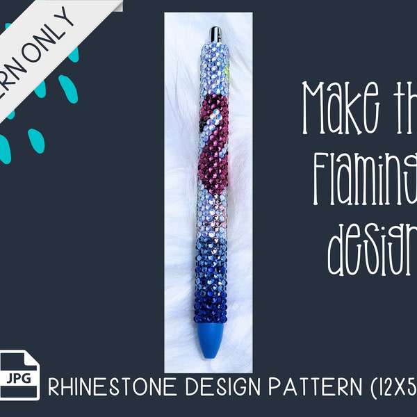 Rhinestone Pen Template, Flamingo Pattern, Flatback rhinestone pattern, Digital pattern