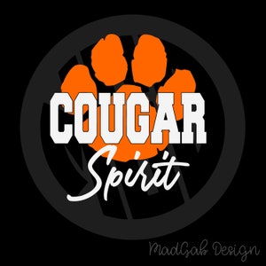 SVG CUT FILE | Cougar Spirit | School Spirit | School mascot | htv and vinyl