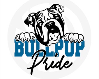 SVG CUT FILE / Bullpup Pride / School Spirit / Mascota de la escuela / htv y vinilo