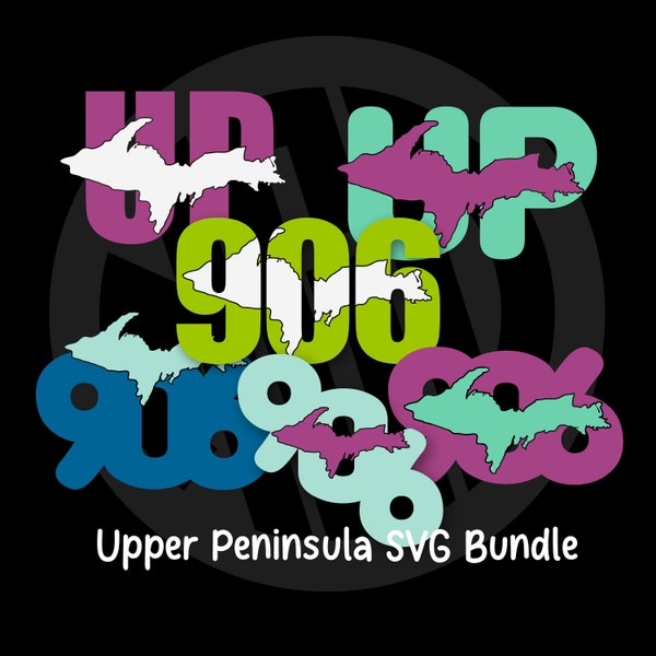 Upper Peninsula / Area code 906 / SVG bundle / Michigan svg