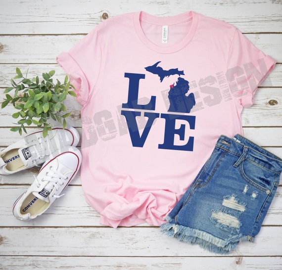 Cut File Michigan Love Svg Digital Download Decal Etsy