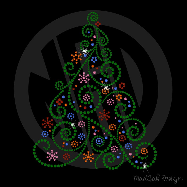 RHINESTONE SVG Rhinestone Christmas Tree Rhinestone Etsy