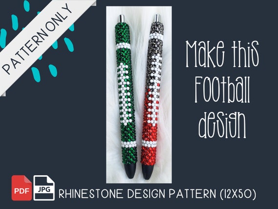 Rhinestone Pen Template, Football Pattern, Flatback rhinestone pattern, Digital patterns