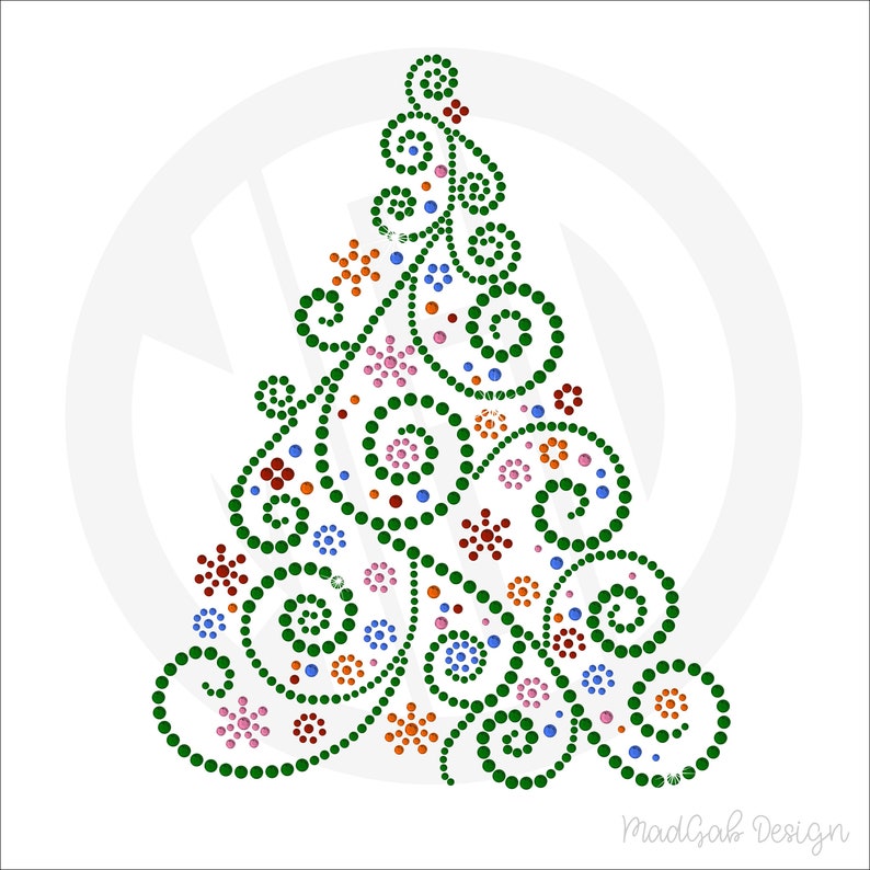 RHINESTONE SVG Rhinestone Christmas Tree Rhinestone Etsy