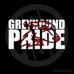 FILE DI TAGLIO SVG / Greyhound Pride / Spirito scolastico / Mascotte della scuola / htv e vinile