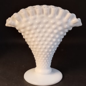 Vintage Fenton White Milk Glass Vase