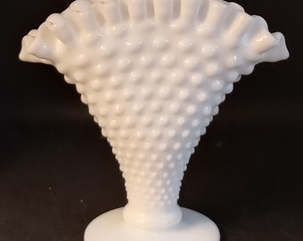 Vintage Fenton White Milk Glass Vase