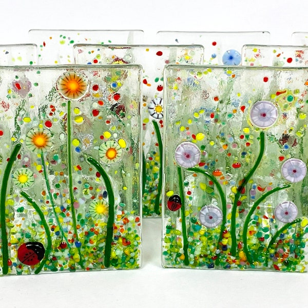 Flower Gardens - Fused Glass Tea Light Holders