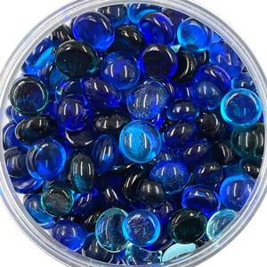 Blue Transparent Mixed Dots - Bullseye Fused Glass 90Coe - 50g, fusing, crafts, mosaics