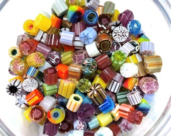 Assorted Pattern Mix Murrini, Millifiori, Bullseye Glass 90Coe - 25g