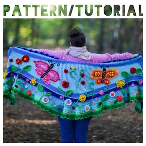 Pattern / Tutorial US/UK/NL Butterfly Shawl By Pollevie