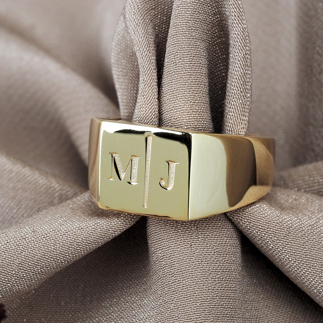 Custom Engraved Rings for Dad, Personalized Initial Rings for Men, Personalized Rings
