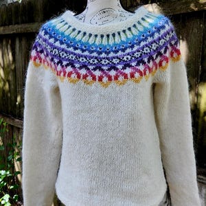 Ready to ship- Handmade Icelandic Sweater - Lopapeysa, Lopi, Istex, Iceland, Icelandic wool, fair isle, knit, Icelandic sweater, handmade,