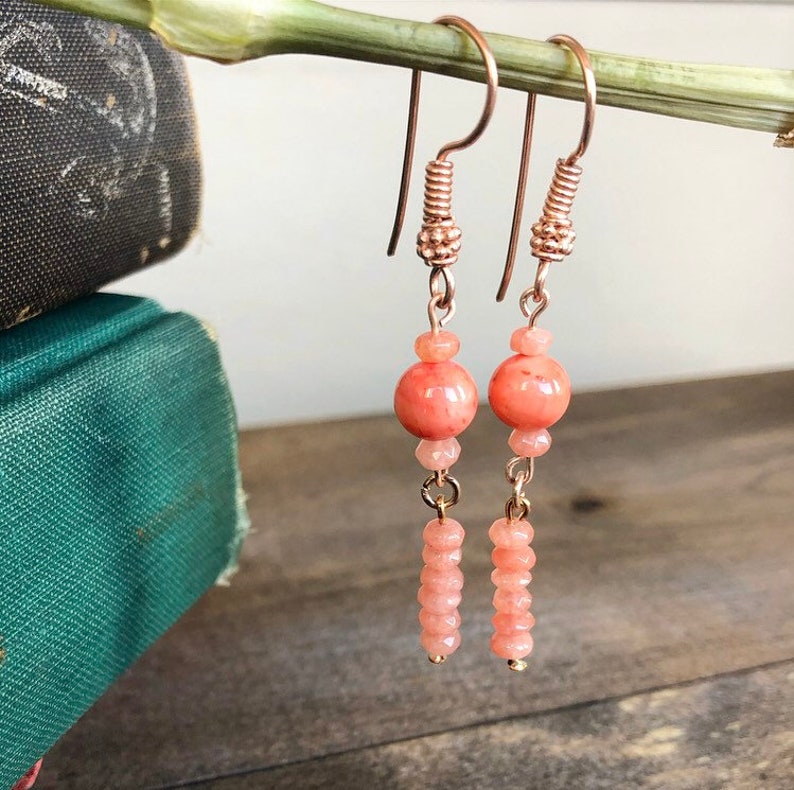 Pink Coral Drop Earrings