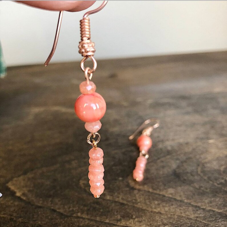 Pink Coral Drop Earrings