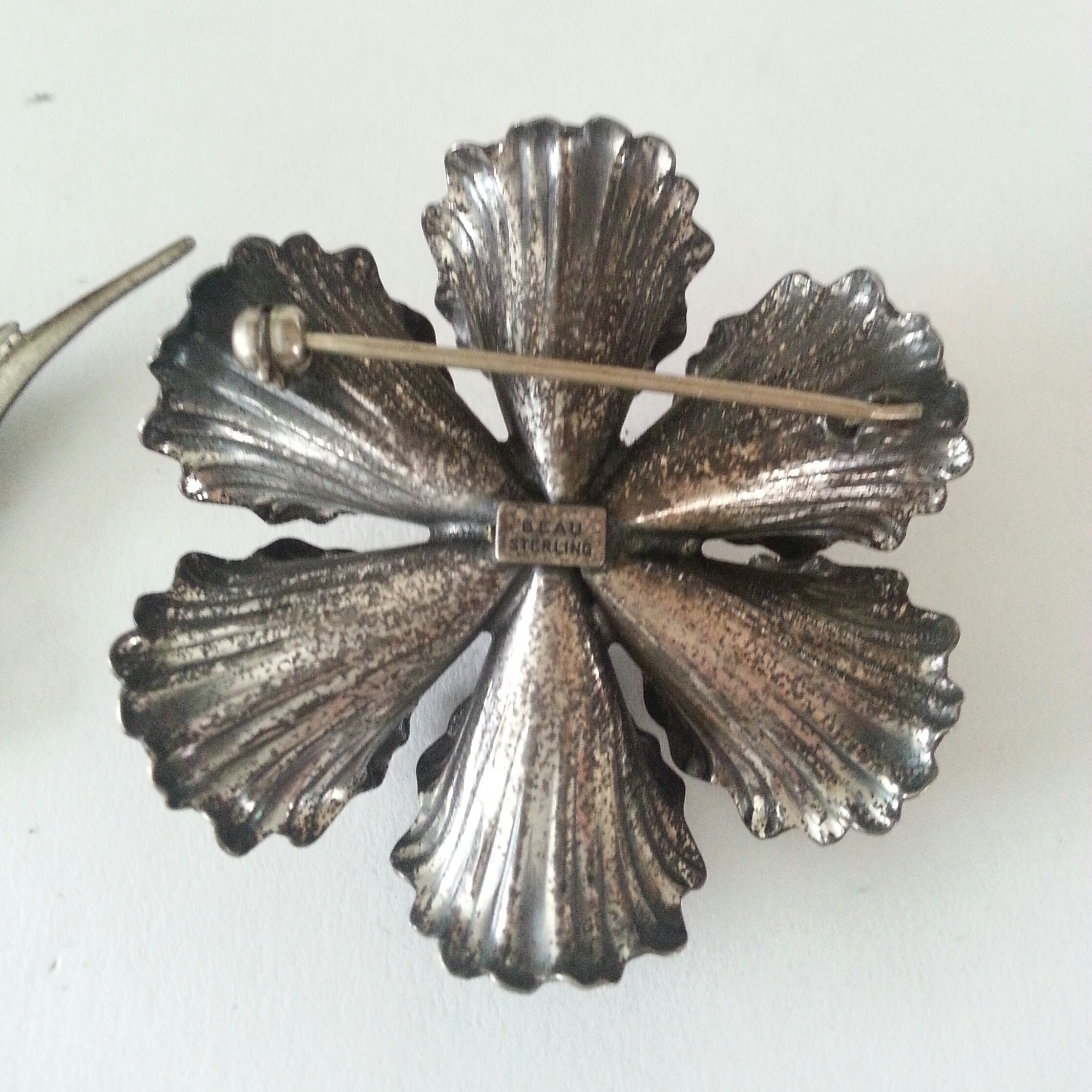Vintage Sterling Silver Brooches PinsPair Etsy