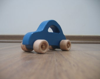 Blue little wood toy car