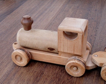 Raine the wooden train - boys and girls handcrafted wood toy - waldorf pretend play