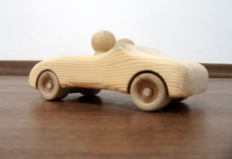 Handcrafted wooden car toy car with two peg people natural | Etsy