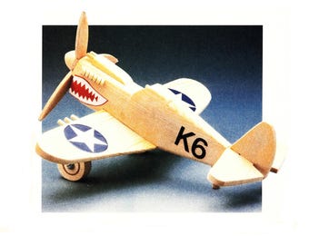 Vintage Flugzeug Spielzeug Pläne - Sofort PDF DIGITALER Download - Flying Tigers - DIY Flugzeug Plane Muster - Kinderspielzeug