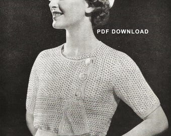 Vintage 1930er Jahre Häkelbluse Muster | Charmer Bluse • 1935 Schnittmuster | Sofortiger DIGITALER PDF-DOWNLOAD | Elegant & Edel