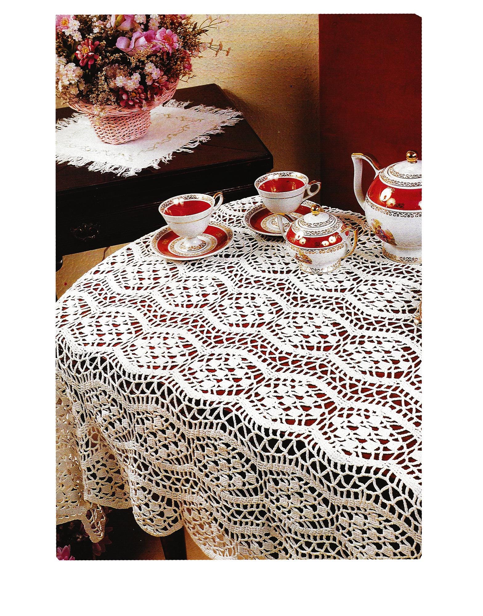 Crochet Rectangular Tablecloth Topper Pattern - 36 1/2