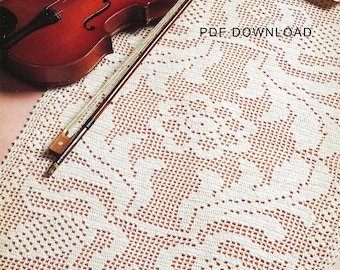Vintage Crochet Table Mat Runner Doily Pattern Theme and Variation Design | Instant DIGITAL PDF DOWNLOAD | Nice 18 1/2" x 30"