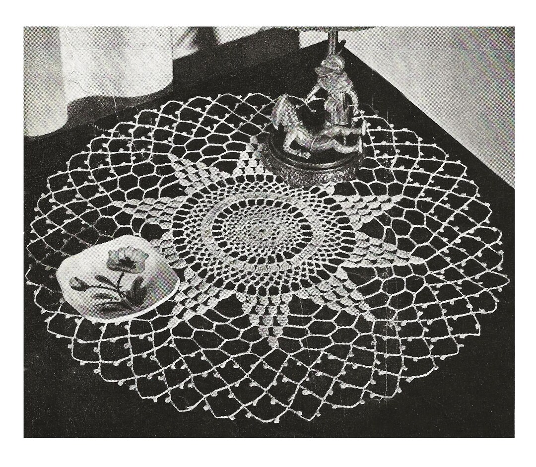1947 Vintage Crochet Doily Pattern - Easy to Make - Center Star Design ...