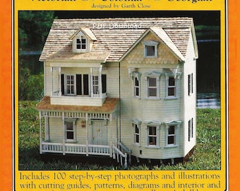 Vintage Miniature 1:12 Dollhouse Woodworking Plans Book - 3 Separate Style Build Plans - PDF DIGITAL DOWNLOAD - Victorian Georgian Colonial
