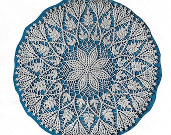 1955 Vintage Häkelmuster - ""Cluster Stitch Doily"" - 16"Durchmesser - Sofortiger PDF-DOWNLOAD | Erbstück Stil."