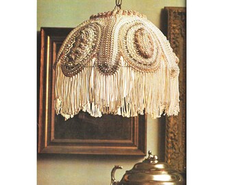 Crochet Vintage Victorian Lampshade Pattern - 12 3/4" diameter (38" circumference) - Instant DIGITAL PDF DOWNLOAD Heirloom style