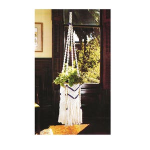 Vintage Macrame Hanging Pot Pattern - Treasure Island -  6 feet long | Instant DIGITAL PDF DOWNLOAD | 1977 retro Plant Pot Hanger