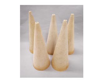 Set of 5 Sturdy Cardboard Cones for Crafts, Winding Yarn, Works with Cone Winders - Recycled/Used